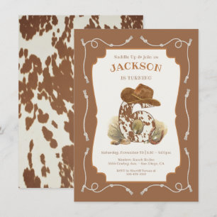 Wild West Western Cowboy 6th Birthday Party Invitation