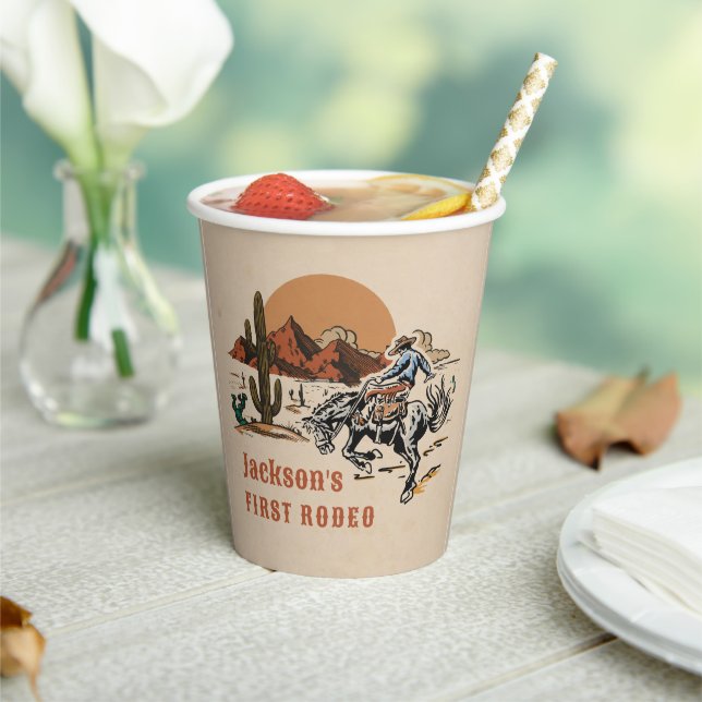 Wild West Western Cowboy Birthday Paper Cups (Insitu)