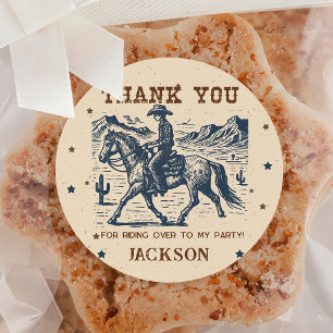 Wild West Western Cowboy Birthday Party Sticker