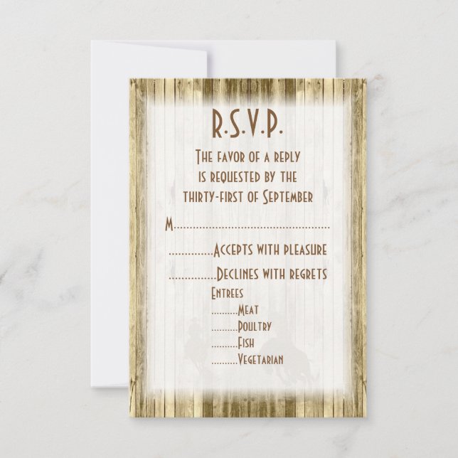 Wild west western cowboy wedding R.S.V.P RSVP Card (Front)