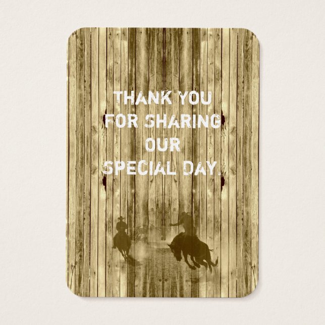 Wild west western wedding favour thank you tag (Back)