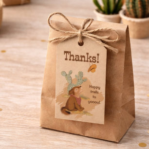 Wild West Whimsical Desert Cowboy Thank You Gift Tags