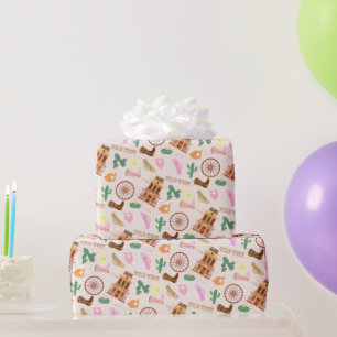 Wild West with cacti  Kids Birthday Pattern Wrapping Paper