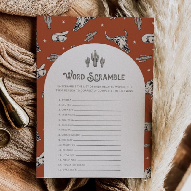 Wild West Word Scramble Game  (Creator Uploaded)