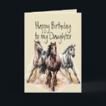 Wild Western Horses Birthday Daughter Animal  Card<br><div class="desc">Wild Western Horses Birthday Daughter Farm Animal  Things you enjoy for the one who loves Horses</div>