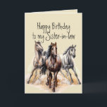 Wild Western Horses Birthday Sister-in-law Animal  Card<br><div class="desc">Wild Western Horses Birthday Sister-in-law Farm Animal  Things you enjoy for the one who loves Horses</div>