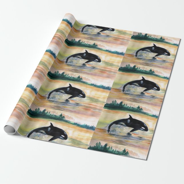 Wild Whale Matte Wrapping Paper, 30 in x 6 ft Paper (Unrolled)