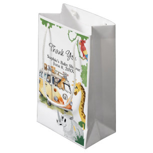 Wild Wheels Safari Animal Camper Van Baby Shower Small Gift Bag