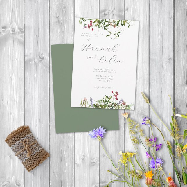 Wild Whimsical Blooms & Greenery Invitation (Creator Uploaded)