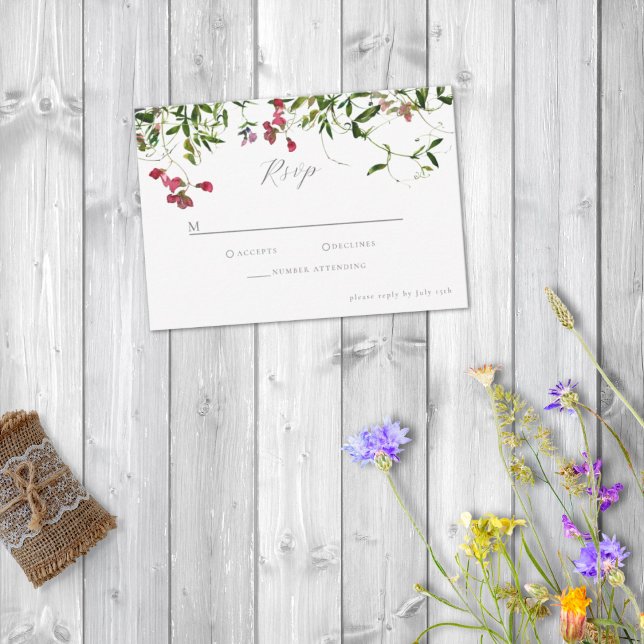 Wild Whimsical Blooms & Greenery RSVP Card (Creator Uploaded)
