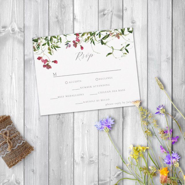 Wild Whimsical Blooms & Greenery RSVP Card (Creator Uploaded)