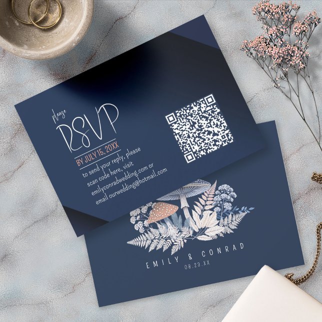 Wild & Whimsical Wedding QR Code ID1110 RSVP Card (Creator Uploaded)