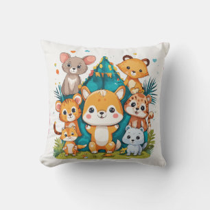 Wild & Whimsy: Playful Animal Pals Cushion