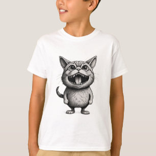 “Wild Whiskers – Crazy Cartoon Cat T-Shirt by Ink
