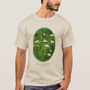 Wild White Daisy Flowers In Field Personalised T-Shirt