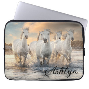 Wild White Horses  Laptop Sleeve