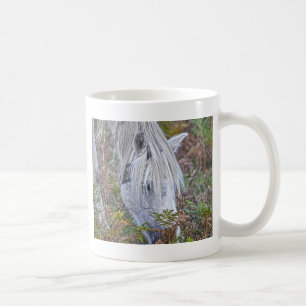 Wild White New Forest Pony Grazing on Bracken Coffee Mug
