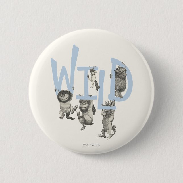 WILD | Wild Things and Max - Blue 6 Cm Round Badge (Front)