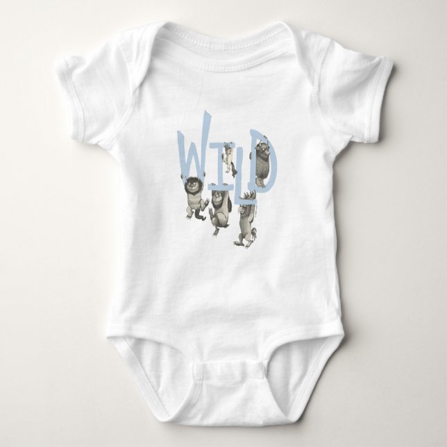 WILD | Wild Things and Max - Blue Baby Bodysuit (Front)