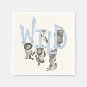 WILD   Wild Things and Max - Blue Napkin