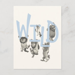 WILD   Wild Things and Max - Blue Postcard