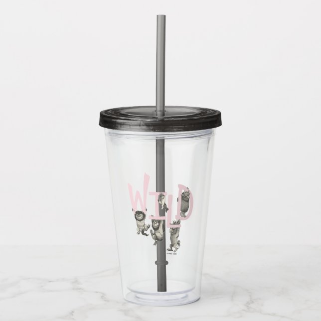 WILD | Wild Things and Max - Pink Acrylic Tumbler (Front)