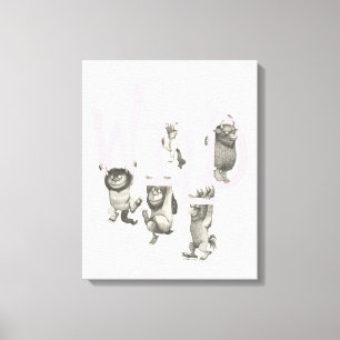 WILD   Wild Things and Max - Pink Canvas Print