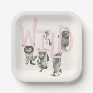 WILD Wild Things and Max - Pink Paper Plate