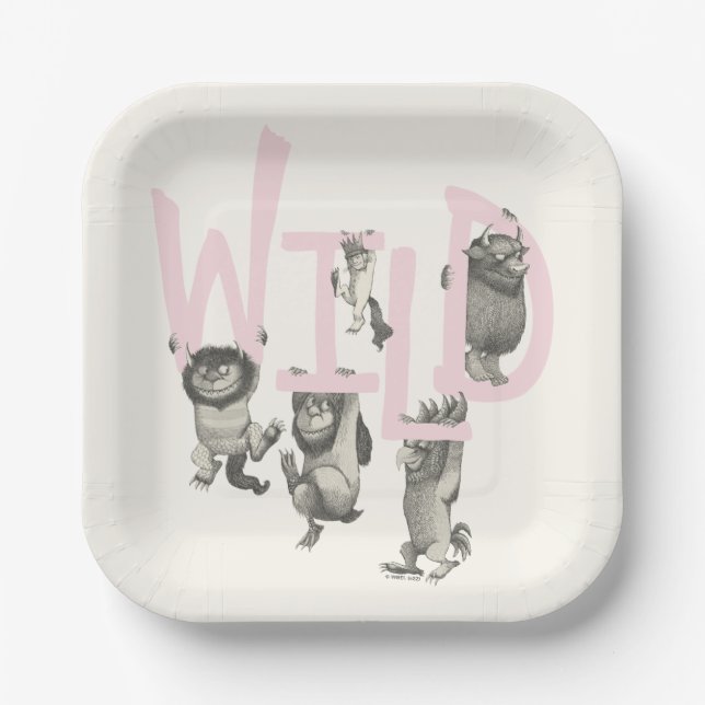 WILD | Wild Things and Max - Pink Paper Plate (Front)