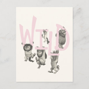 WILD Wild Things and Max - Pink Postcard
