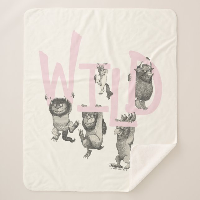 WILD | Wild Things and Max - Pink Sherpa Blanket (Front)