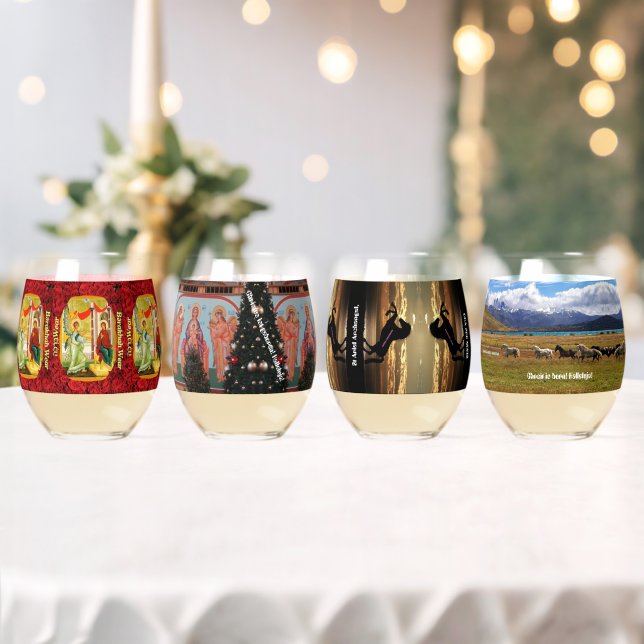 Wild Wild West CHRISTMAS  Stemless Wine Glass (Insitu (Wedding))