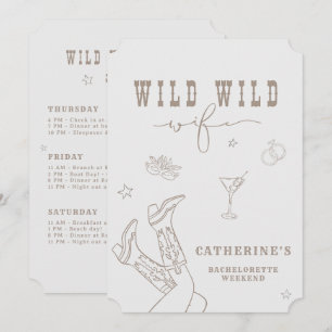 Wild Wild Wife Bachelorette Invitation