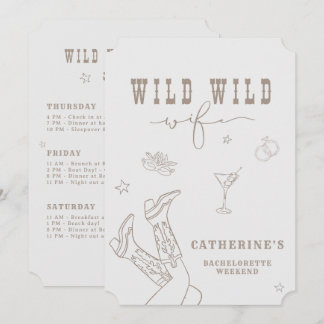 Wild Wild Wife Bachelorette Invitation