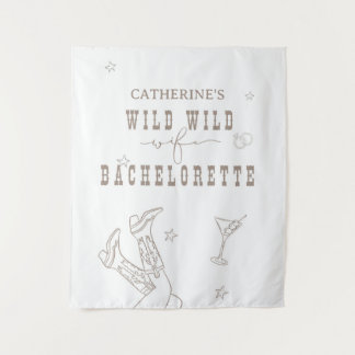 Wild Wild Wife Bachelorette Tapestry Sign 