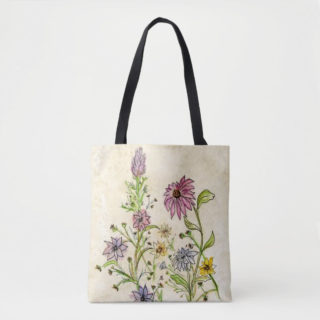 Wild Wildflowers on a Tote Bag (Front)