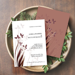 Wild & Wine-Stained Watercolor Floral Invitation