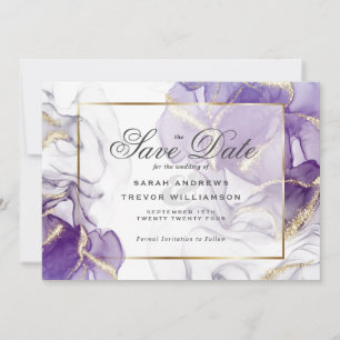 Wild Wisteria Gold Abstract Invitation