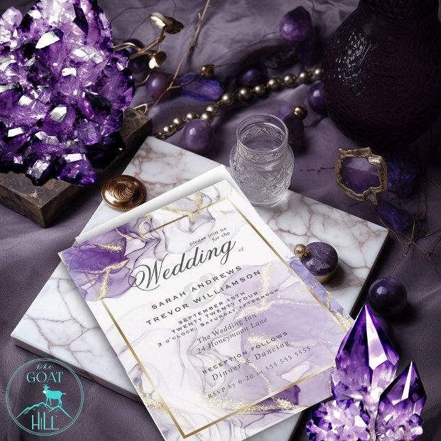 Wild Wisteria Gold Abstract Invitation (Creator Uploaded)