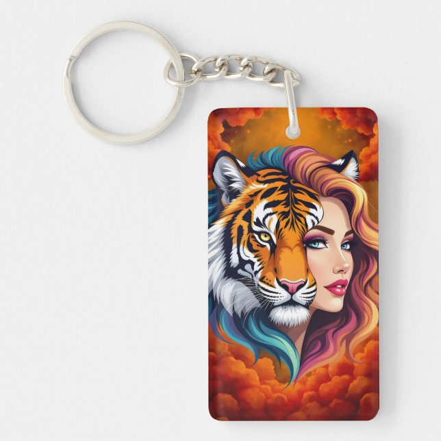 Wild Within – Tiger Spirit Goddess.  Key Ring (Front)