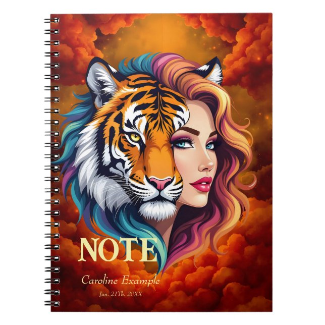 Wild Within – Tiger Spirit Goddess. Notebook (Front)