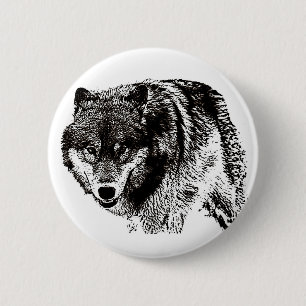 Wild Wolf 6 Cm Round Badge