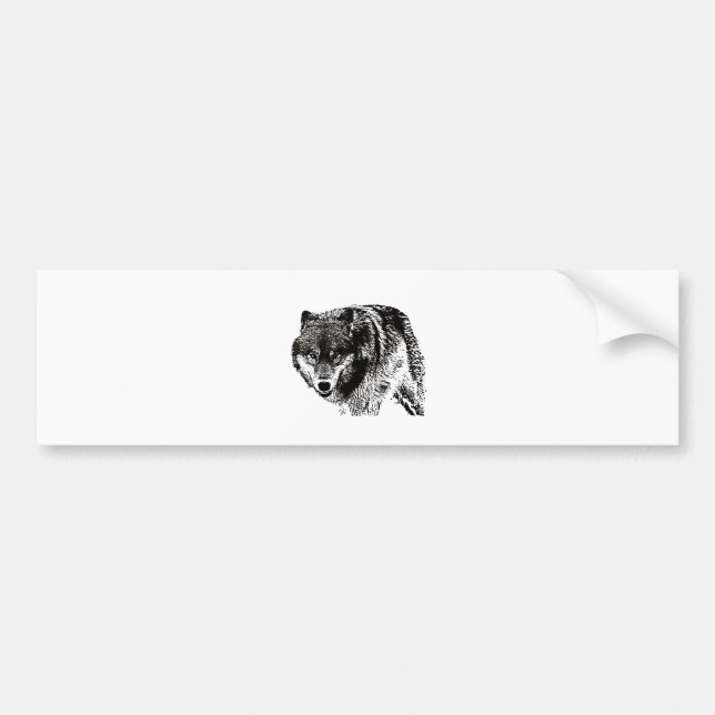 Wild Wolf Bumper Sticker (Front)