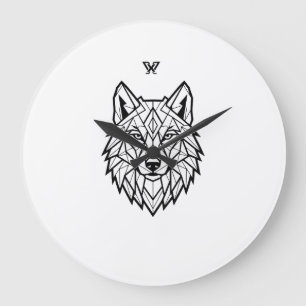 Wild Wolf Graphic   Vintage Wilderness Wolf T-Shir Large Clock