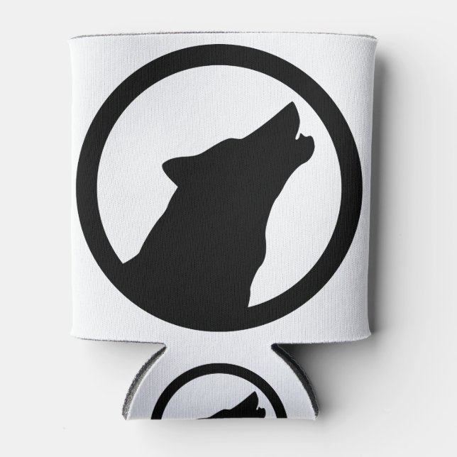 Wild Wolf Howling Logo Can Cooler (Front)