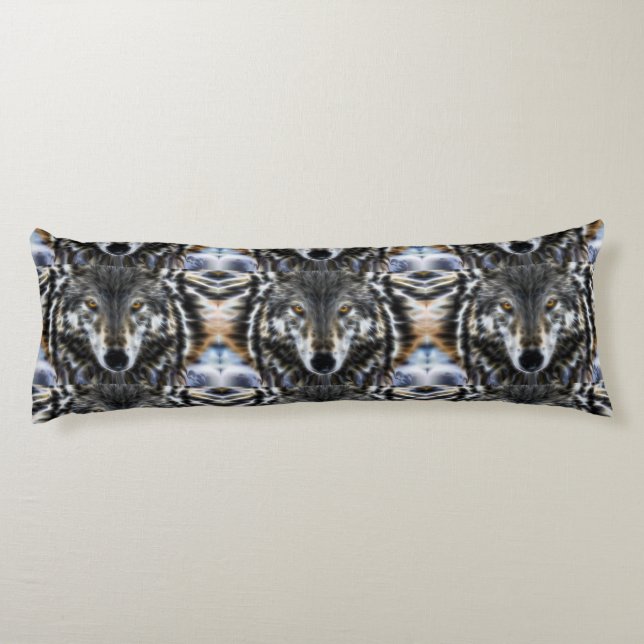 Wild Wolf Inspirational Portrait Body Cushion (Back)