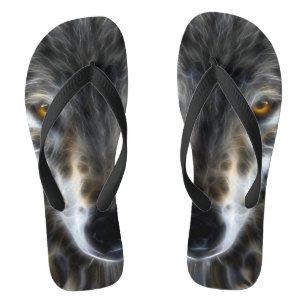 Wild Wolf Inspirational Portrait Flip Flops