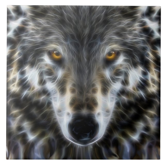 Wild Wolf Inspirational Portrait Tile (Front)