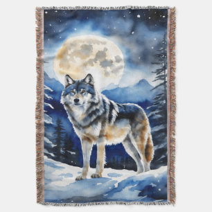 Wild Wolf Throw Blanket
