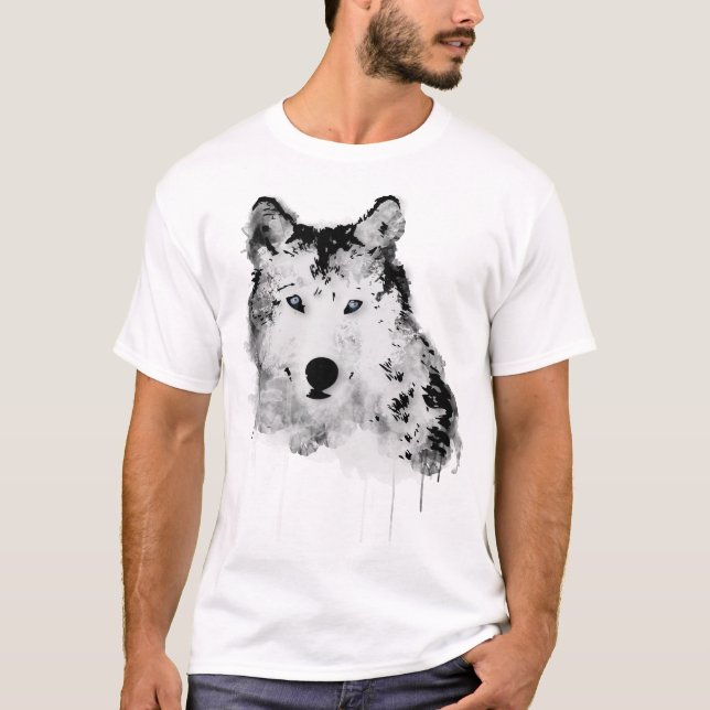 Wild Wolf Watercolor T-Shirt (Front)
